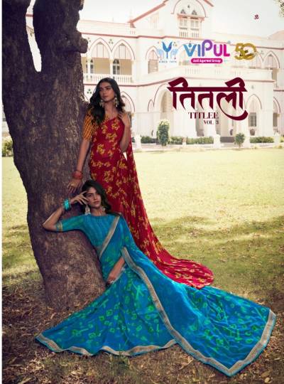TITLEE VOL-03 BY VIPUL GEORGETTE SAREE WHOLESALER IN INDIA